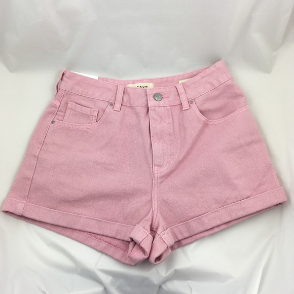 pastel denim shorts